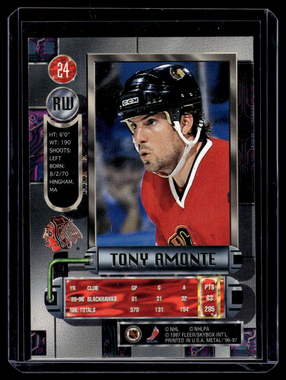 1996 Metal Universe #24 Tony Amonte (Chicago Blackhawks)