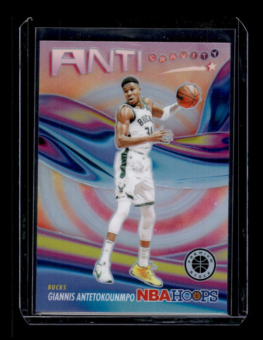 2023-24 Hoops Premium Stock Anti Gravity Premium #12 Giannis Antetokounmpo (Milwaukee Bucks)