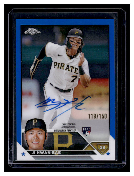 2023 Topps Chrome #RA-JHB Ji-Hwan Bae Blue Refractor #'d 119/150 (Pittsburgh Pirates)