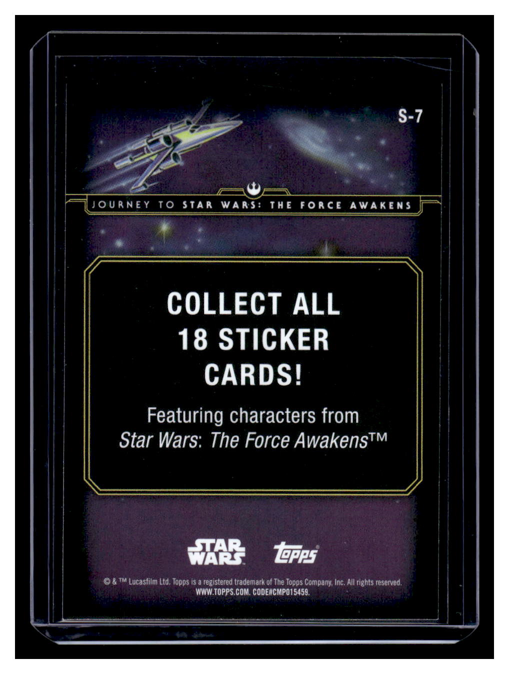 2015 Topps Star Wars Journey to The Force Awakens Stickers Chewbacca #S-7