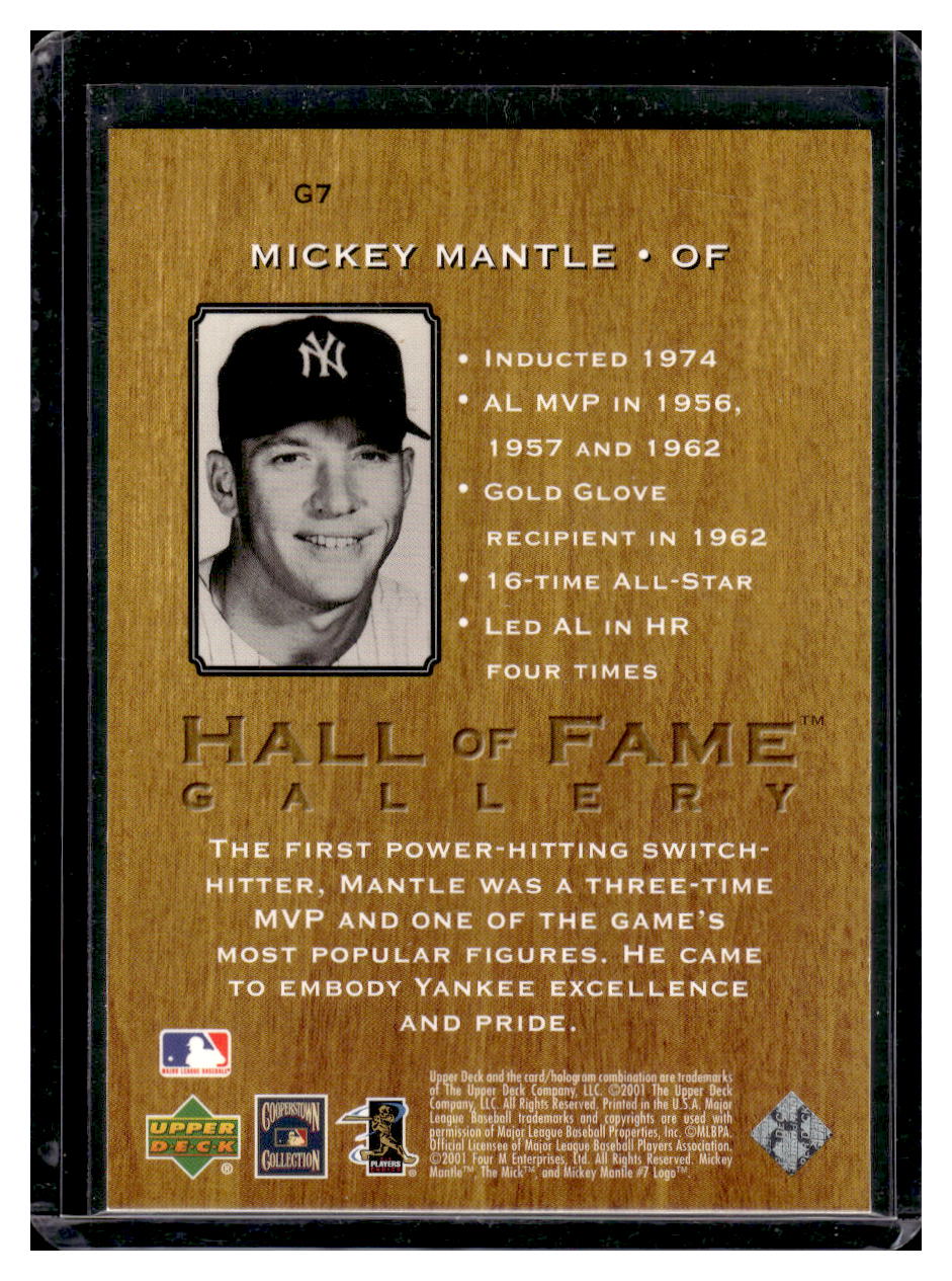 2001 Upper Deck Hall of Famers "HOF Gallery" #G7 Mickey Mantle (New York Yankees)