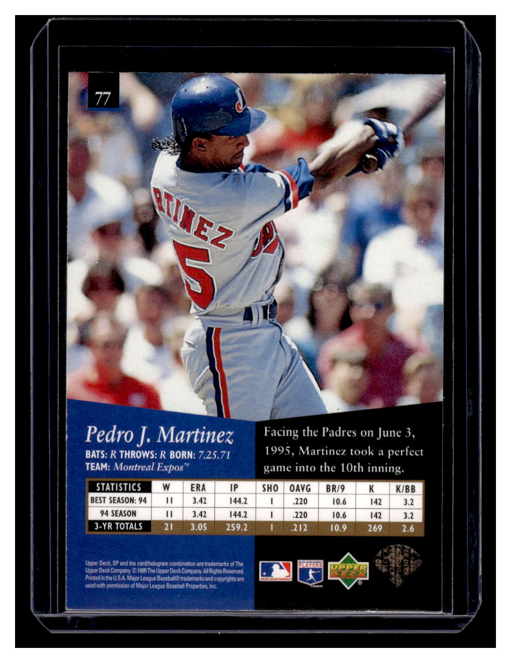 1995 Upper Deck SP #77 Pedro Martinez (Montreal Expos)