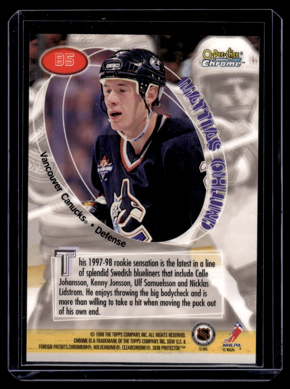 1998 O-Pee-Chee OPC Chrome "Board Members" #B5 Mattias Ohlund (Vancouver Canucks)