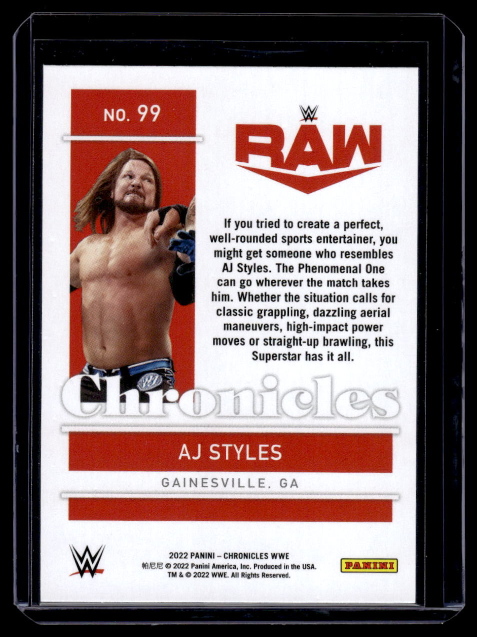 2022 Panini Chronicles WWE AJ Styles #99