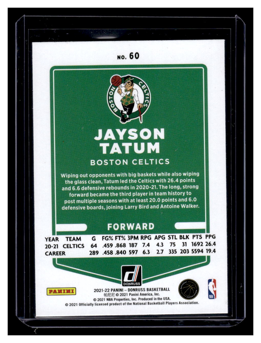 2021-22 Donruss #60 Jayson Tatum (Boston Celtics)