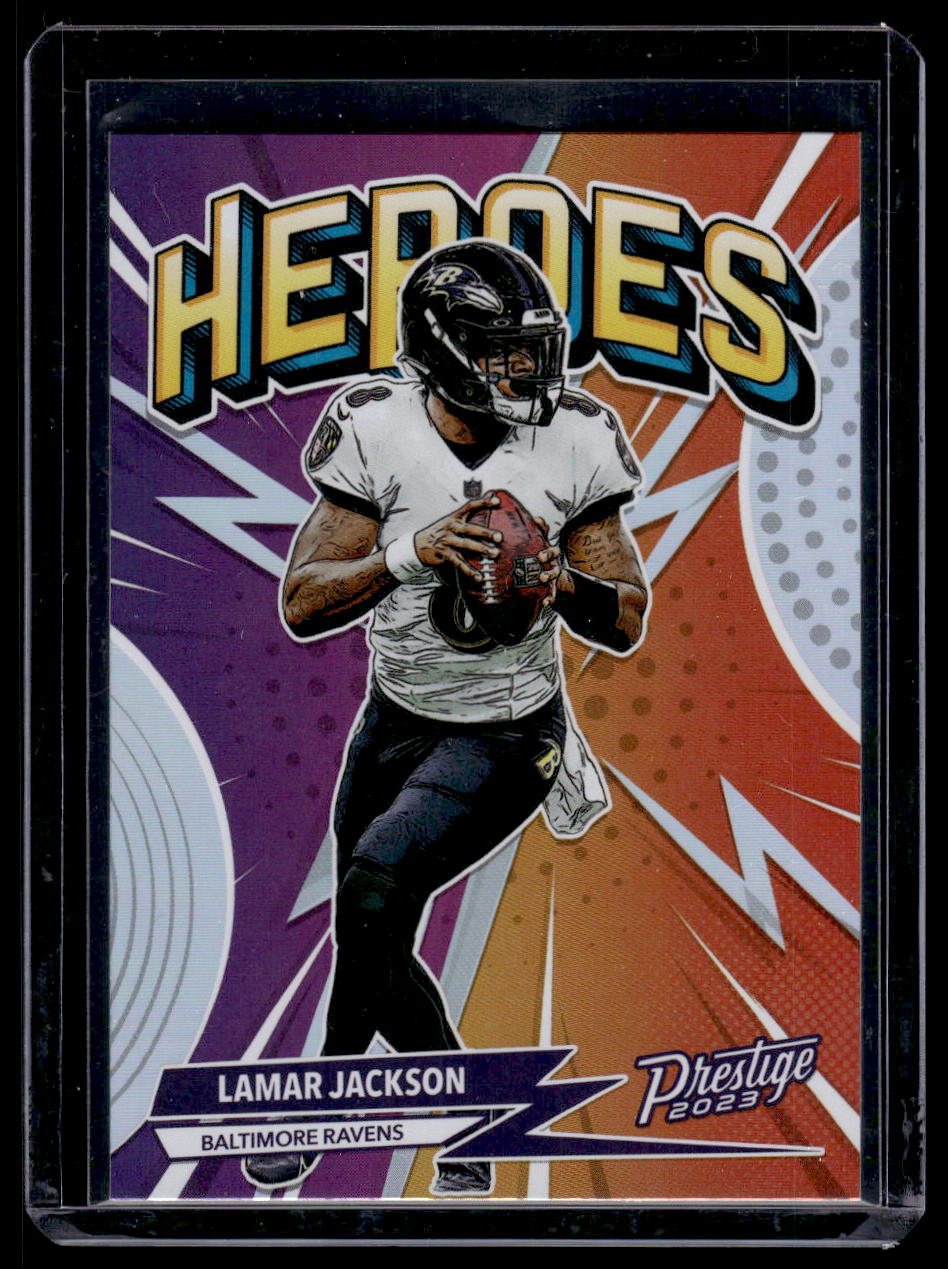 2023 Panini Prestige "Heroes" #5 Lamar Jackson (Baltimore Ravens)