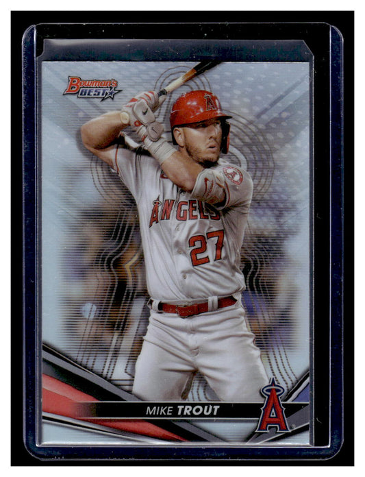 2022 Bowman's Best #14 Mike Trout Refractor (Los Angeles Angels)