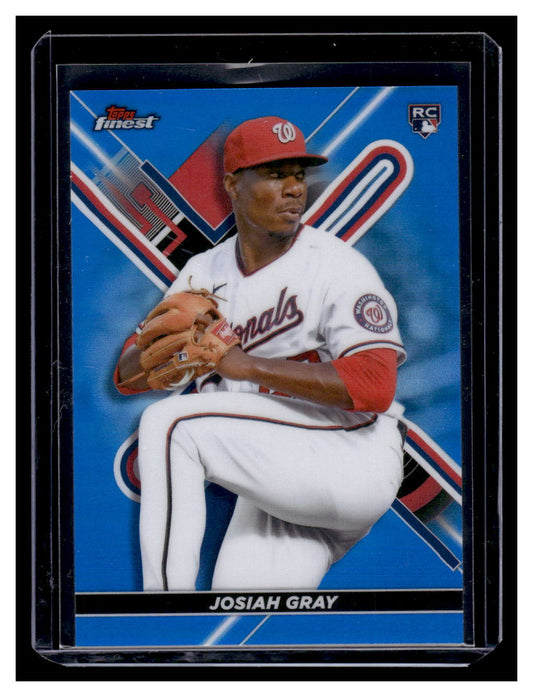 2022 Topps Finest Josiah Gray Rookie RC Blue Refractor #'d /150 SP (Washington Nationals)