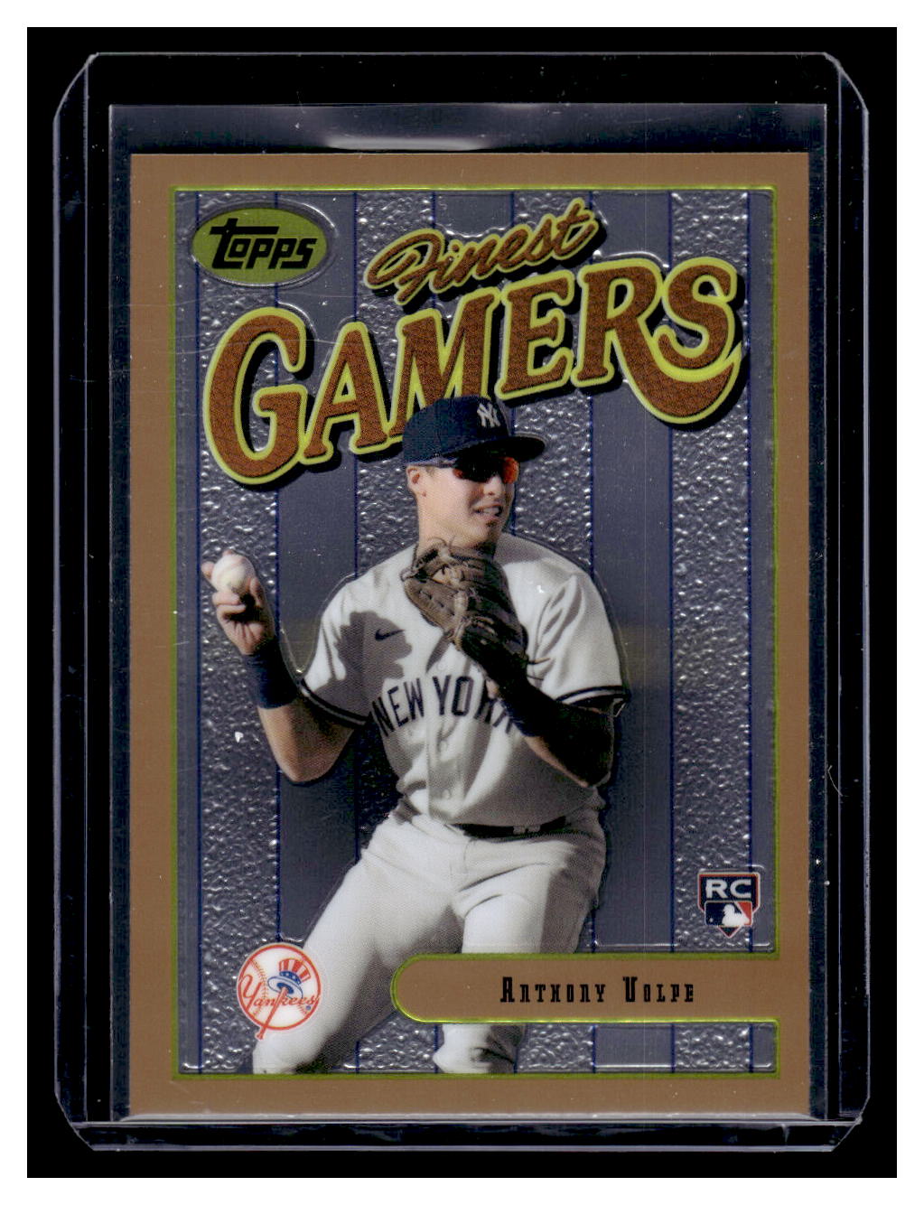 2023 Topps Finest #76 "GAMERS" Anthony Volpe Rookie RC (New York Yankees)