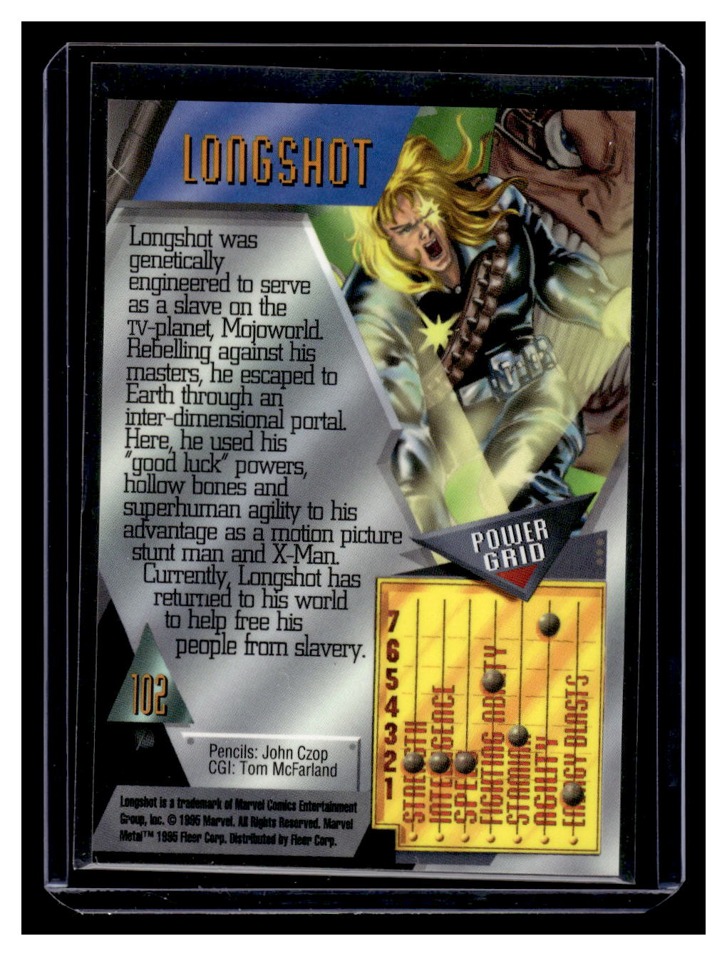 1995 Marvel Metal "Power Grid" Card #102 LONGSHOT