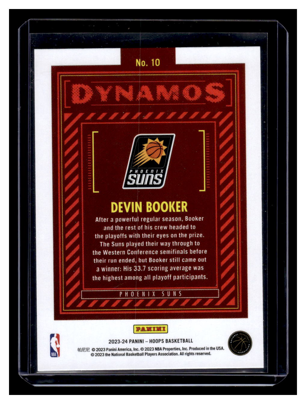 2023-24 NBA Hoops "Dynamos" #10 Devin Booker (Phoenix Suns)