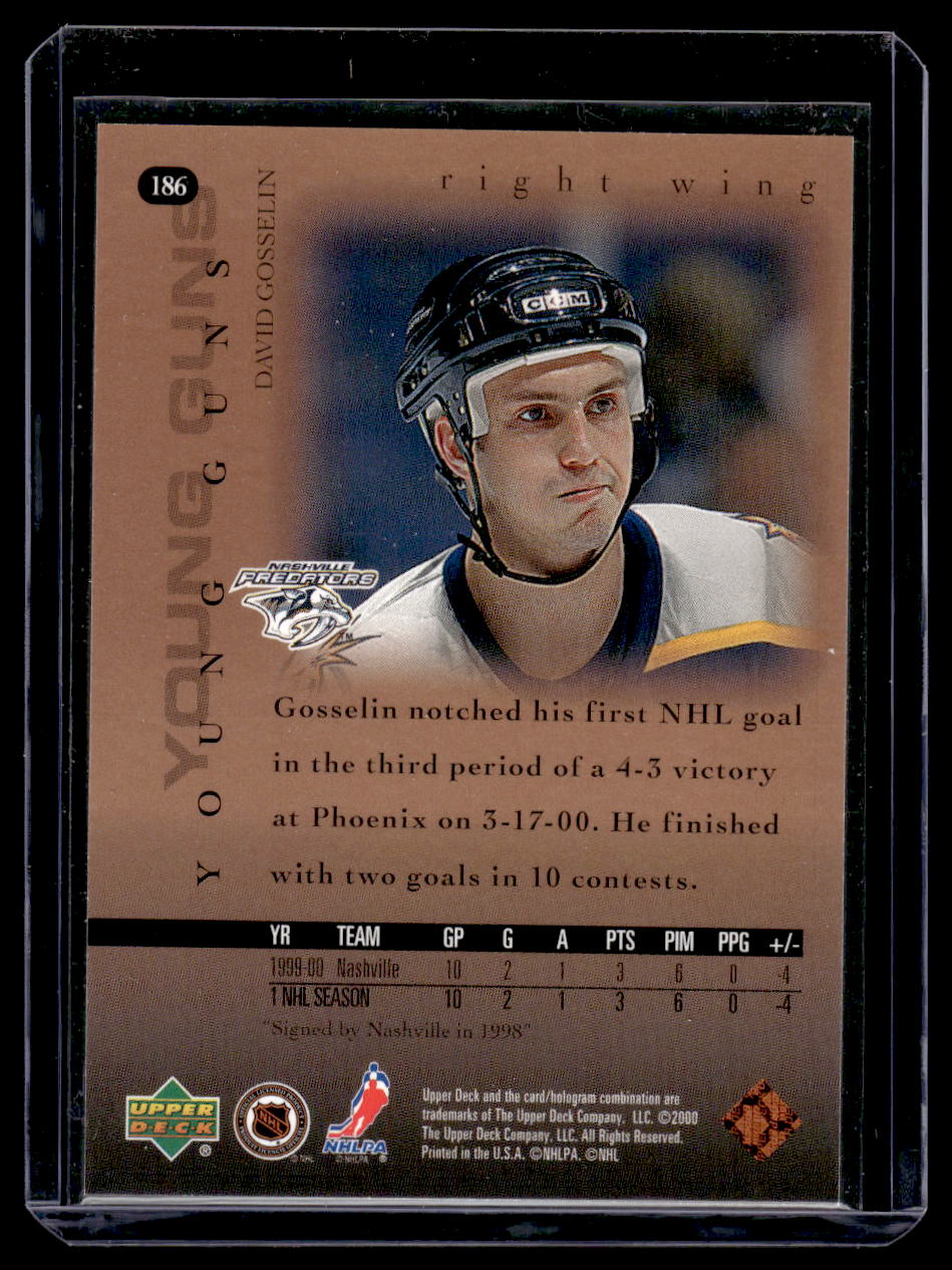 2000 Upper Deck #186 David Gosselin (Nashville Predators)