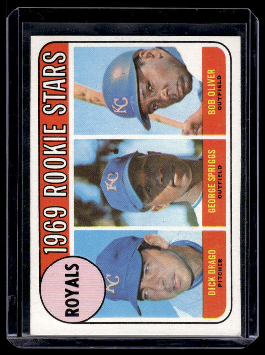 1969 Topps #662 "1969 Rookie Stars" (Dick Drago / George Spriggs / Bob Oliver) RC