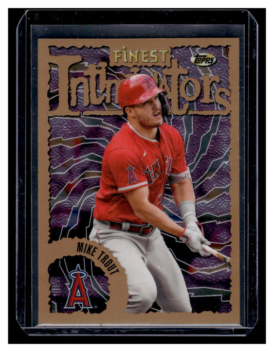 2023 Topps Finest #67 "Intimidators" Mike Trout (Los Angeles Angels)