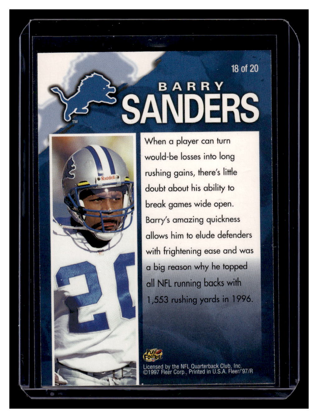 1997 Fleer "Game Breakers" #18 Barry Sanders (Detroit Lions)