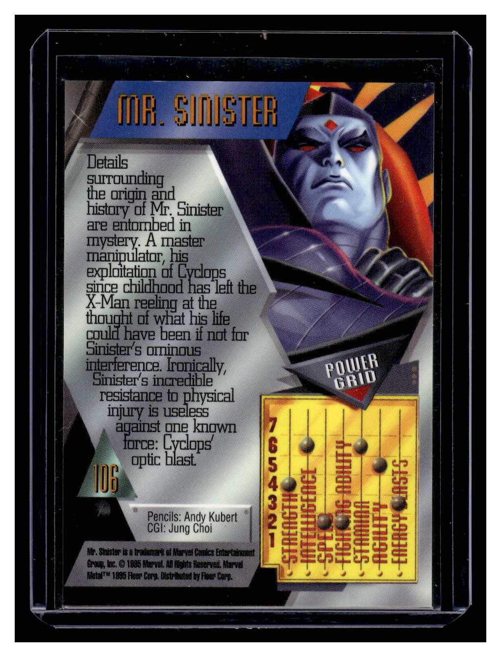 1995 Marvel Metal "Power Grid" Card #106 MR. SINISTER