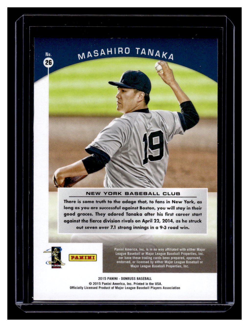 2015 Donruss "Preferred Bronze" #26 Masahiro Tanaka (New York Yankees)