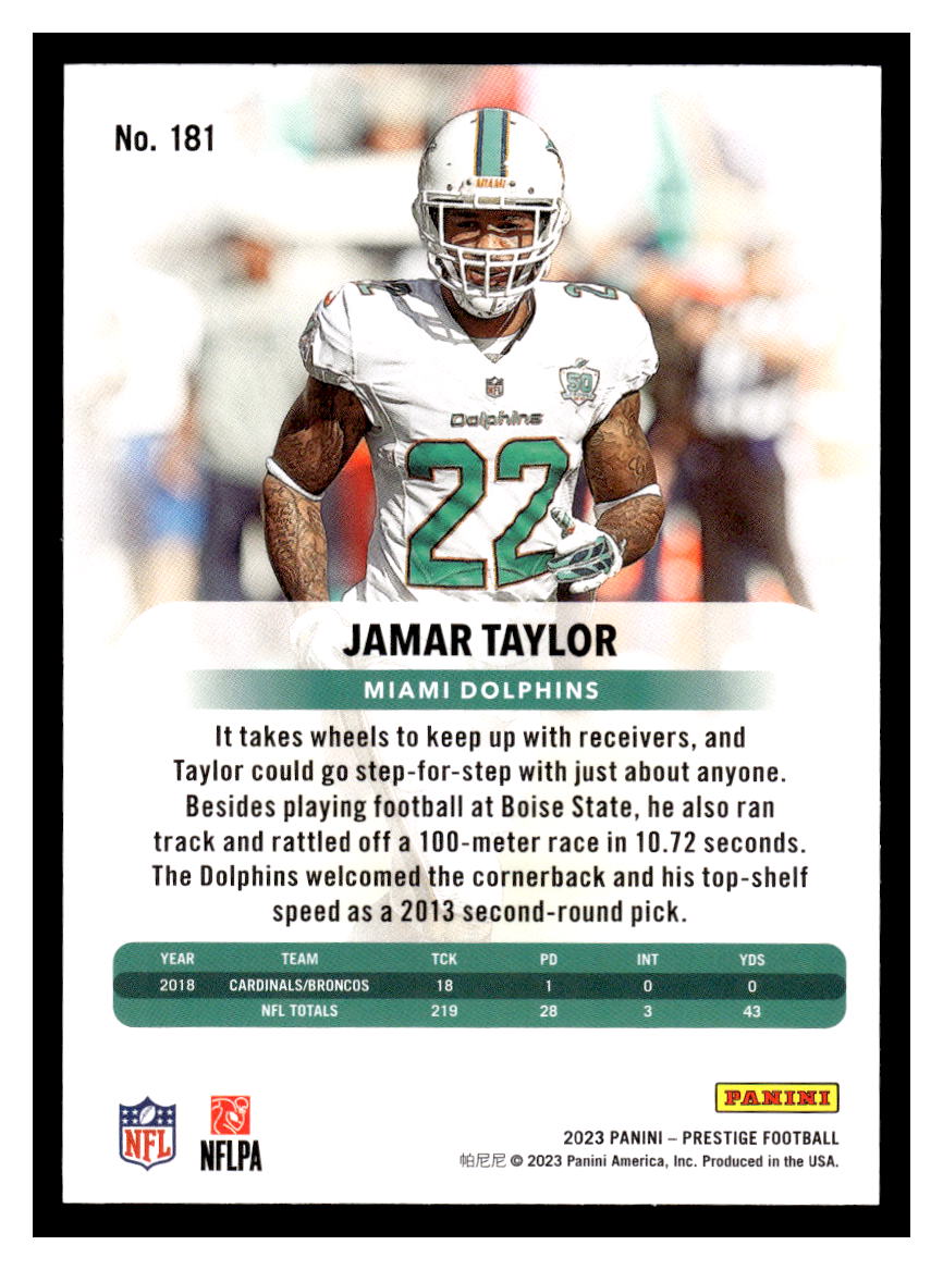 2023 Panini Prestige #181 Jamar Taylor (Miami Dolphins)