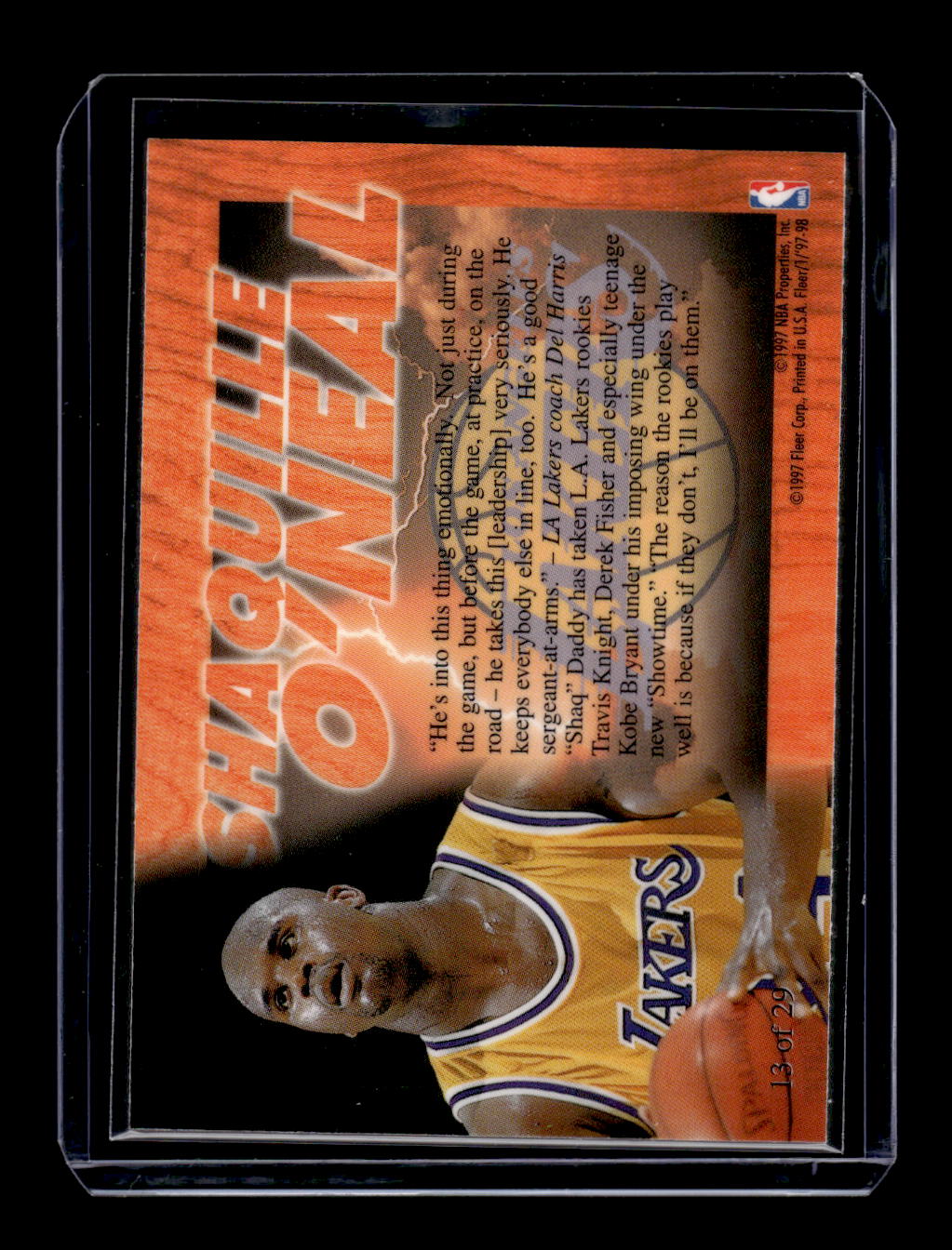 1997-98 Fleer Flair Hardwood Leaders #13 Shaquille O'Neal (Los Angeles Lakers)