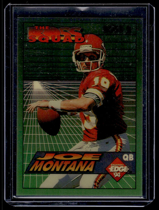 1994 Collector's Edge EQII F/X Red Letters #2 Joe Montana (Kansas City Chiefs)