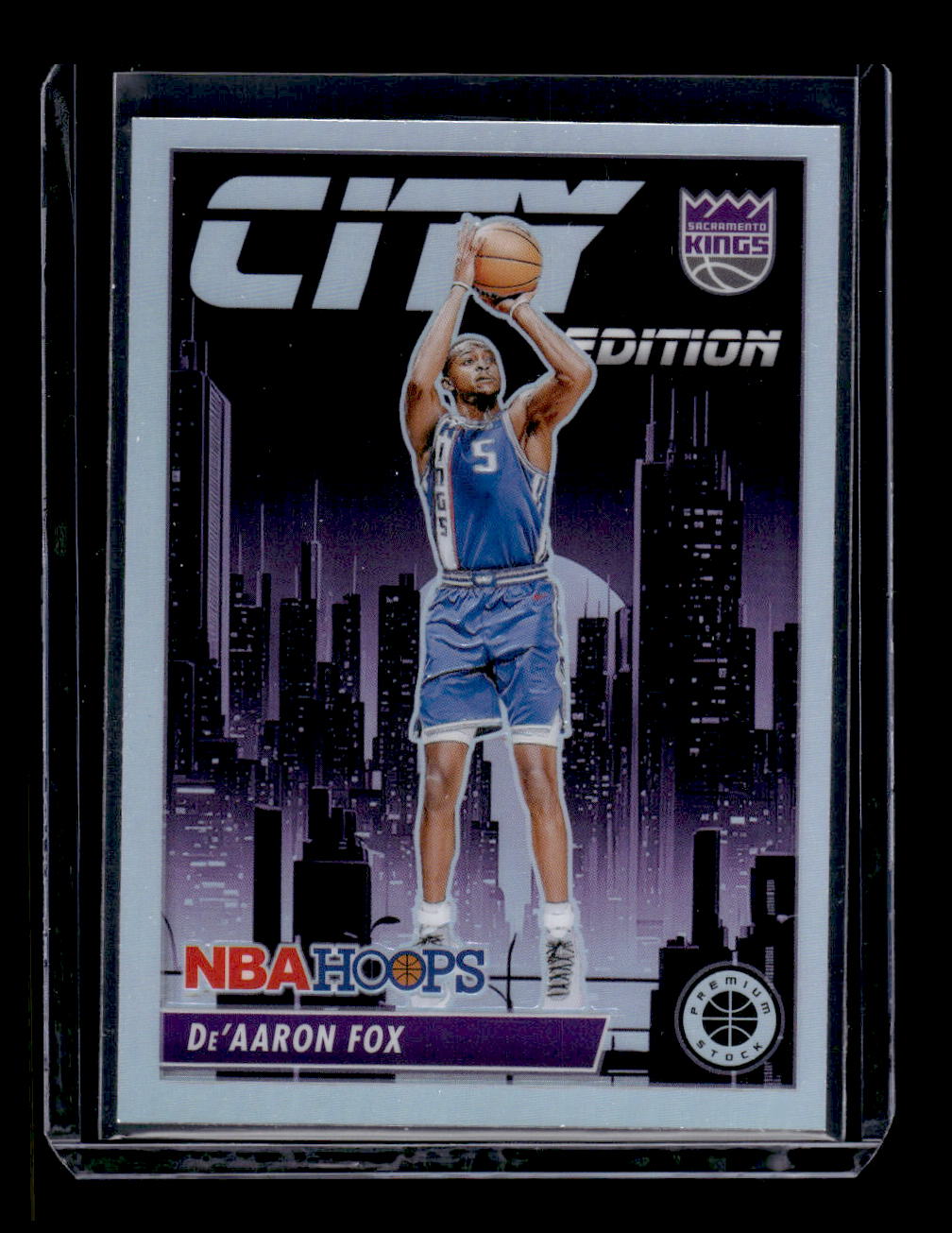 2023-24 Hoops Premium Stock City Edition Silver Prizm #24 De'Aaron Fox (Sacramento Kings)