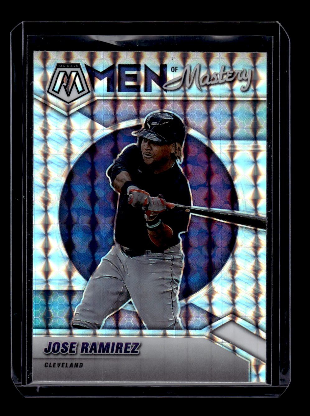 2022 Panini Mosaic #MM-3 Men of Mastery Mosaic Prizm Jose Ramirez (Cleveland Guardians)