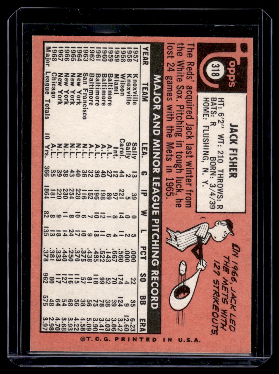 1969 Topps #318 Jack Fisher (Cincinnati Reds)