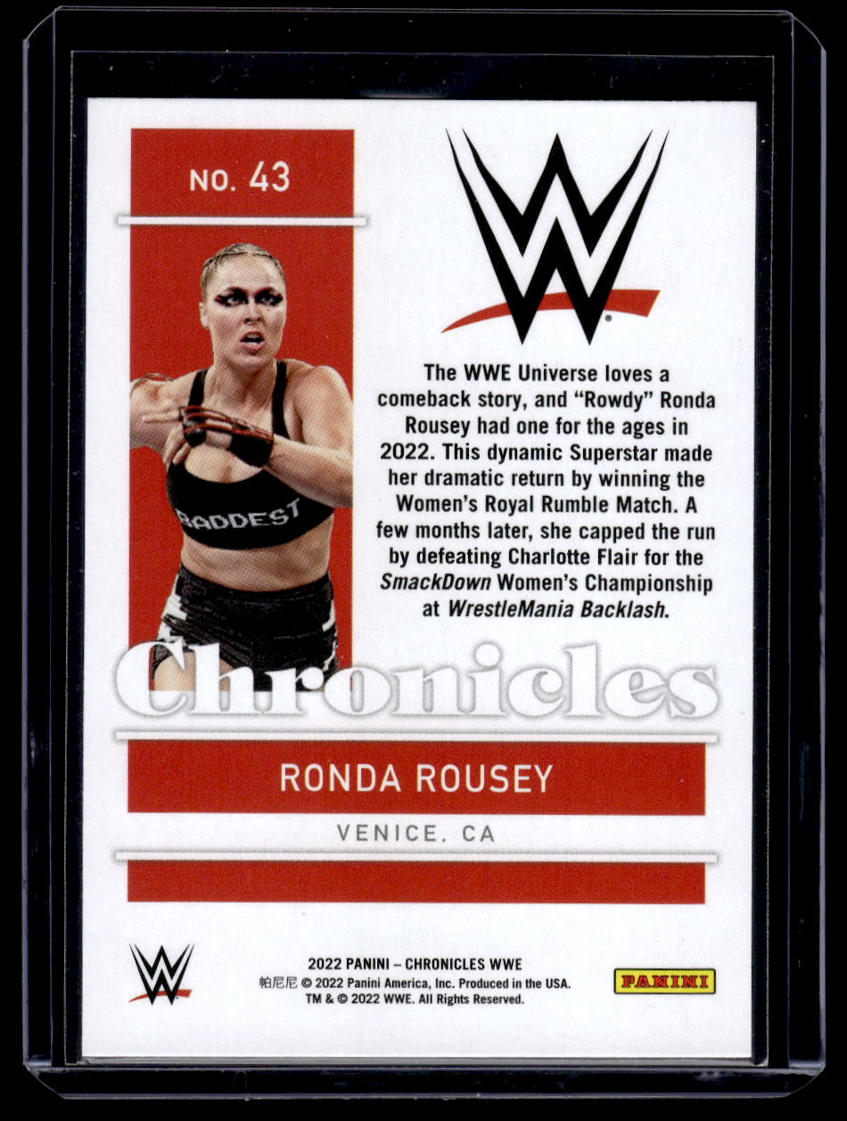 2022 Panini Chronicles WWE Ronda Rousey #43