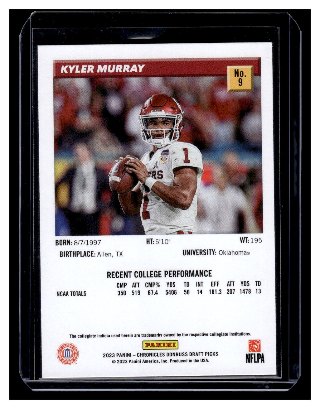 2023 Panini Chronicles Draft Picks Donruss Retro #9 Kyler Murray (Ohio)