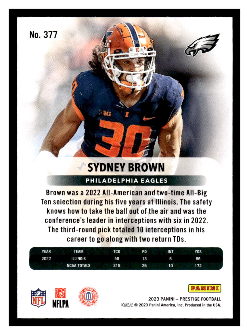 2023 Panini Prestige #377 Sydney Brown (Philadelphia Eagles)