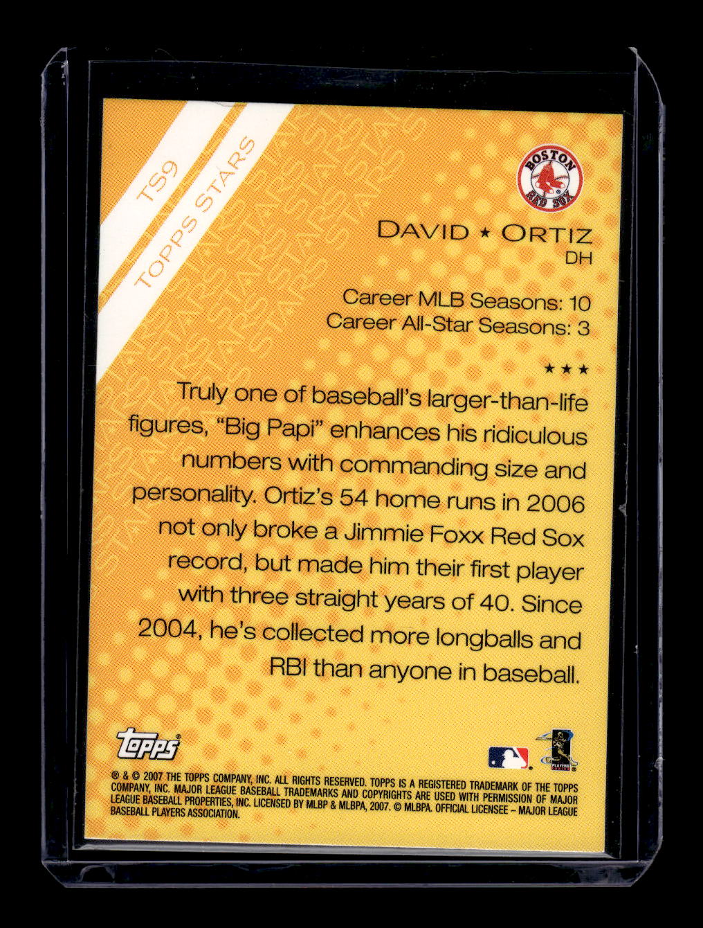 2007 Topps Stars #TS9 David Ortiz (Boston Red Sox)