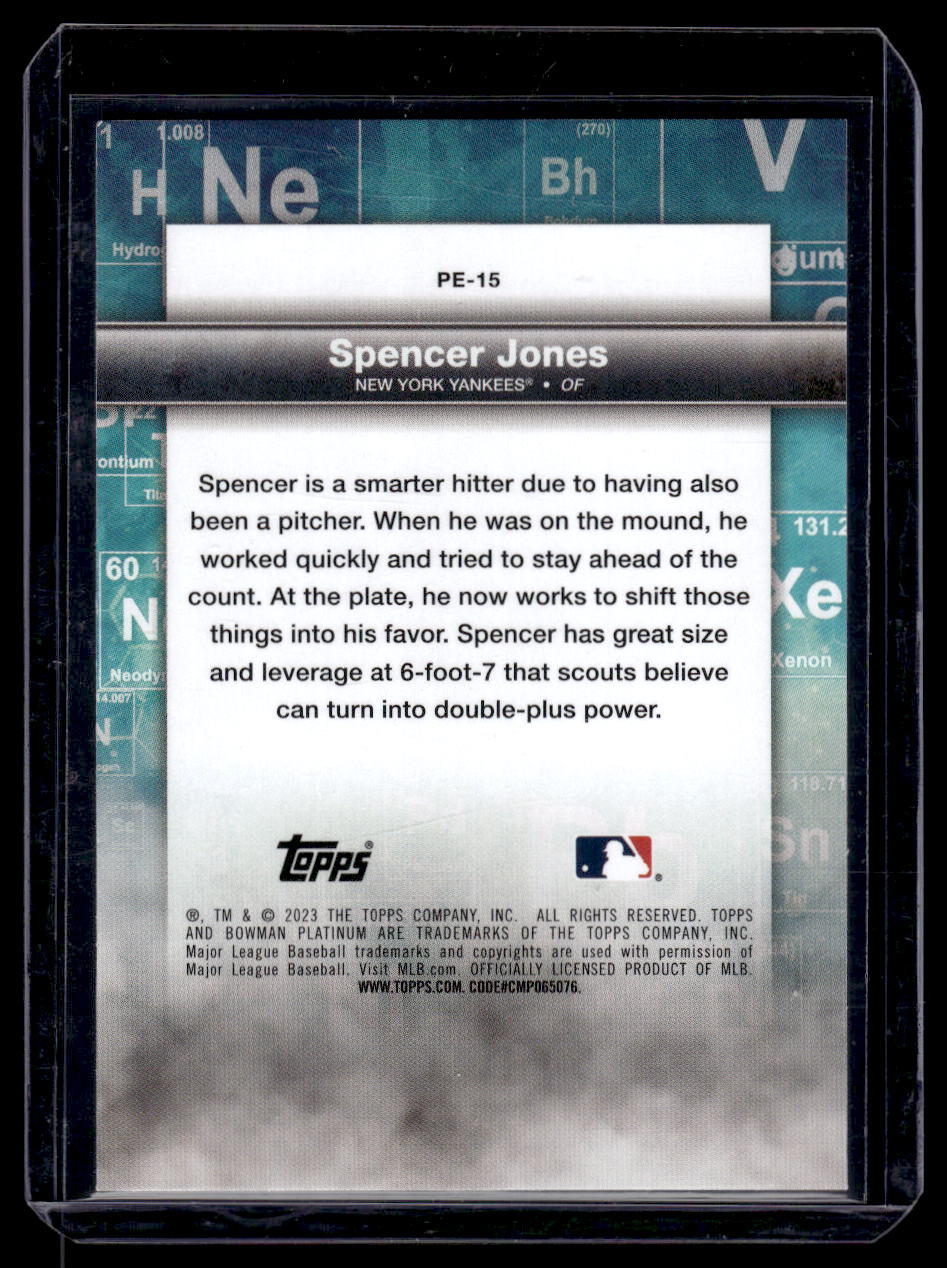 2023 Bowman Platinum "Precious Elements" #PE-15 Spencer Jones (New York Yankees)