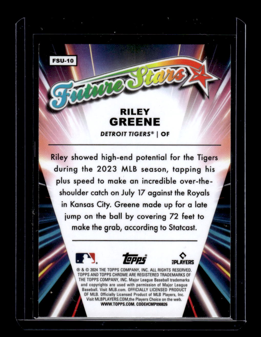 2024 Topps Chrome Update Riley Greene Future Stars Rookie #FSU-10 (Detroit Tigers)