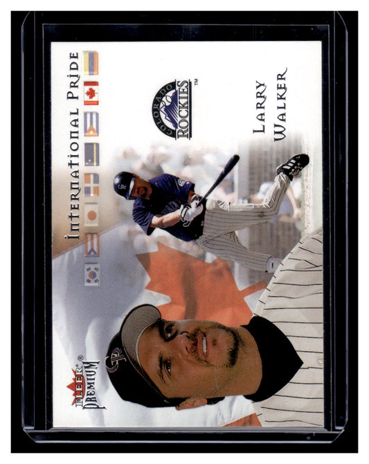 2002 Fleer Premium "International Pride" #1-IP Larry Walker (Colorado Rockies)