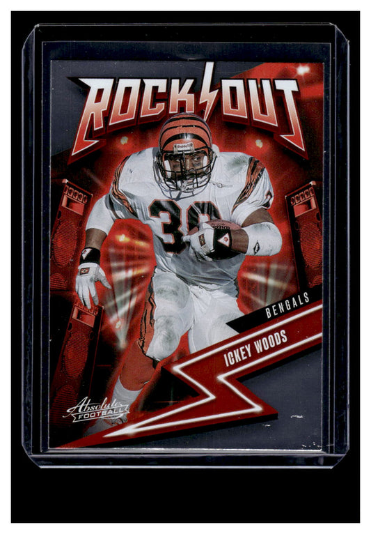 2023 Panini Absolute "Rock Out Insert" #14 Ickey Woods (Cincinnati Bengals)