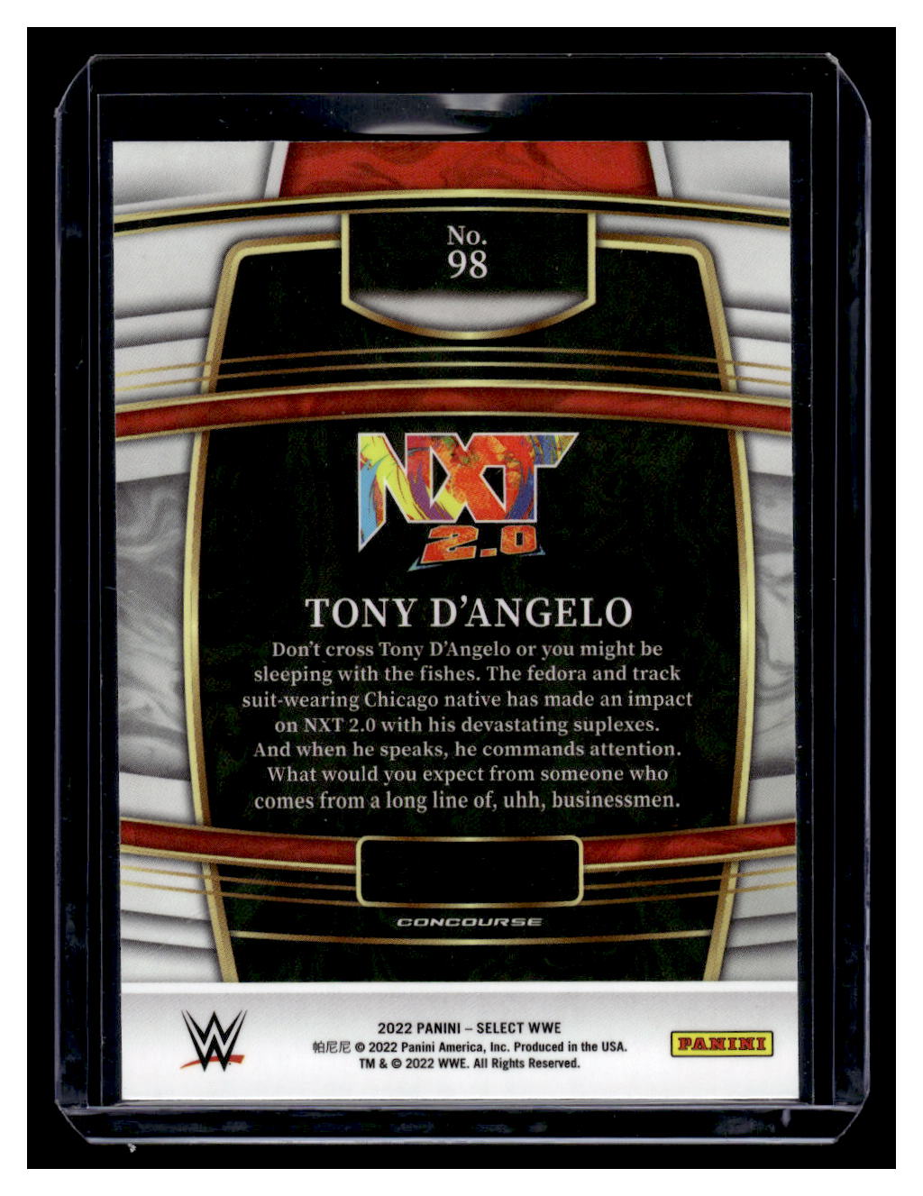 2022 Panini Select WWE "Red and Blue" Tony D'Angelo Rookie RC #98