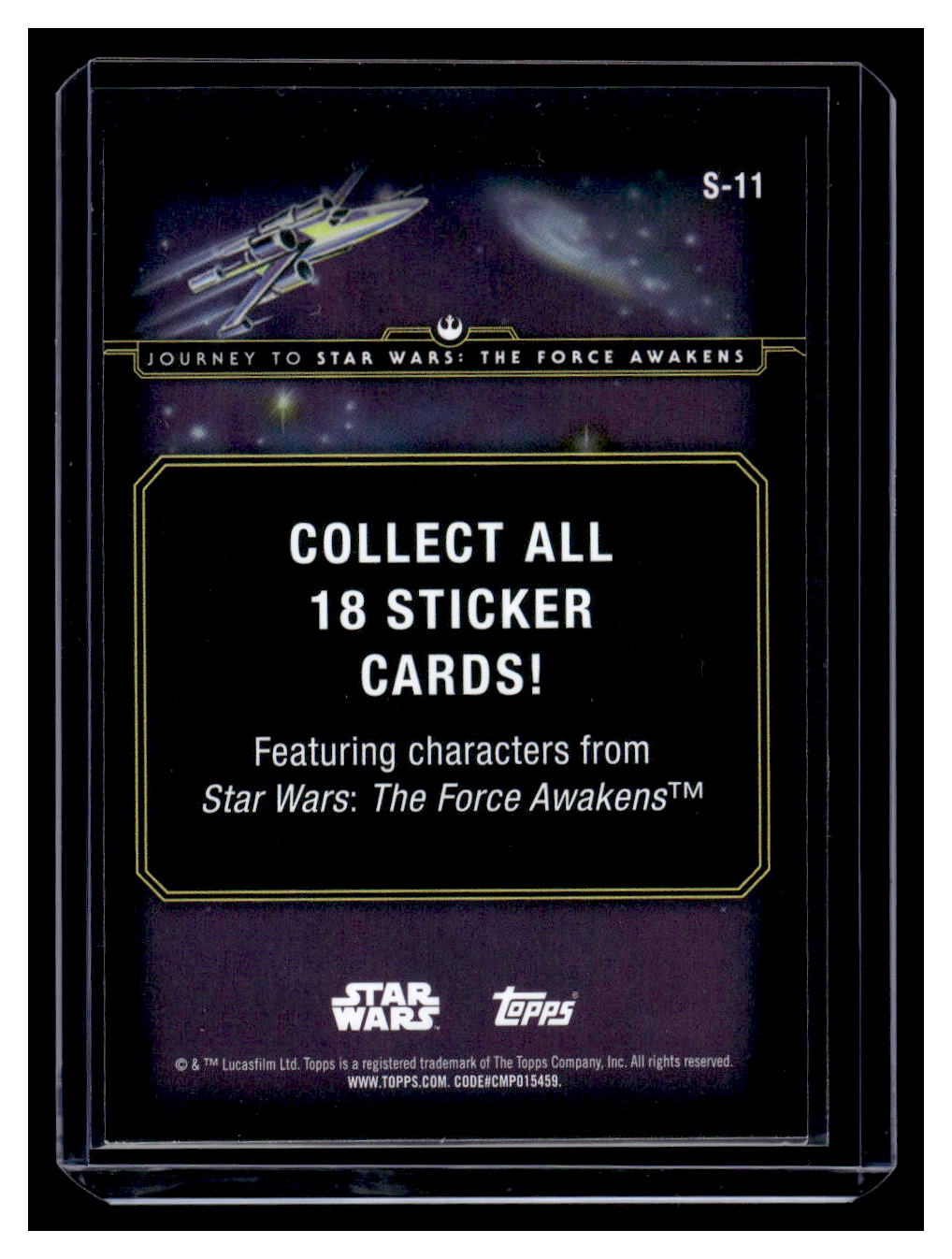 2015 Topps Star Wars Journey to The Force Awakens Stickers Kylo Ren #S-11