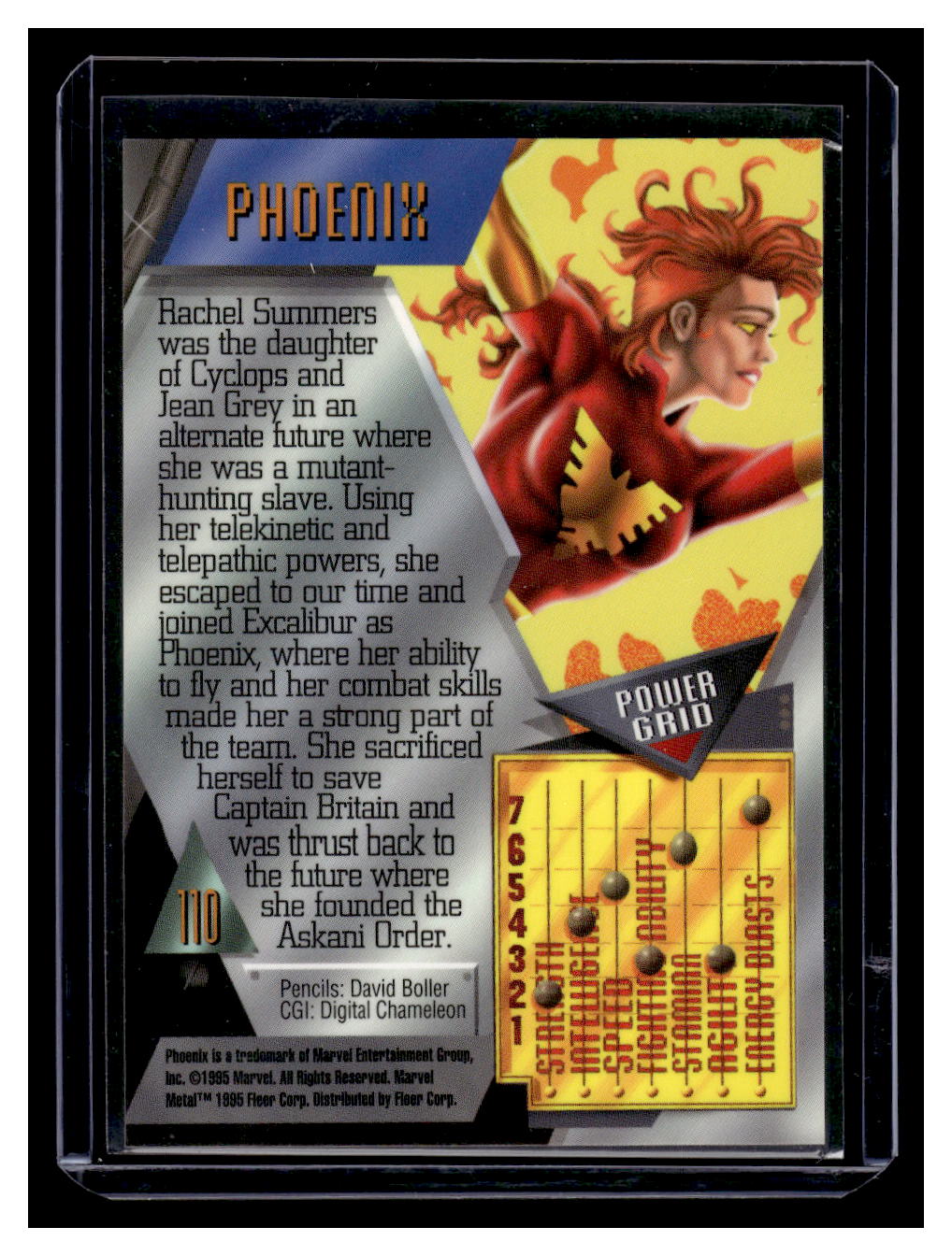 1995 Marvel Metal "Power Grid" Card #110 PHOENIX