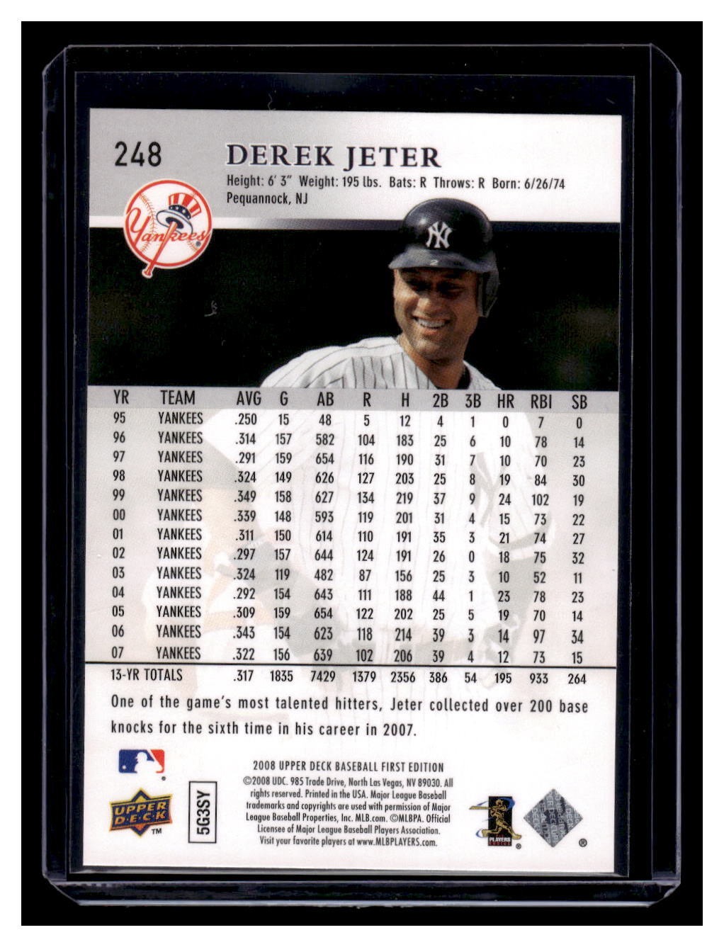 2008 Upper Deck First Edition #248 Derek Jeter (New York Yankees)