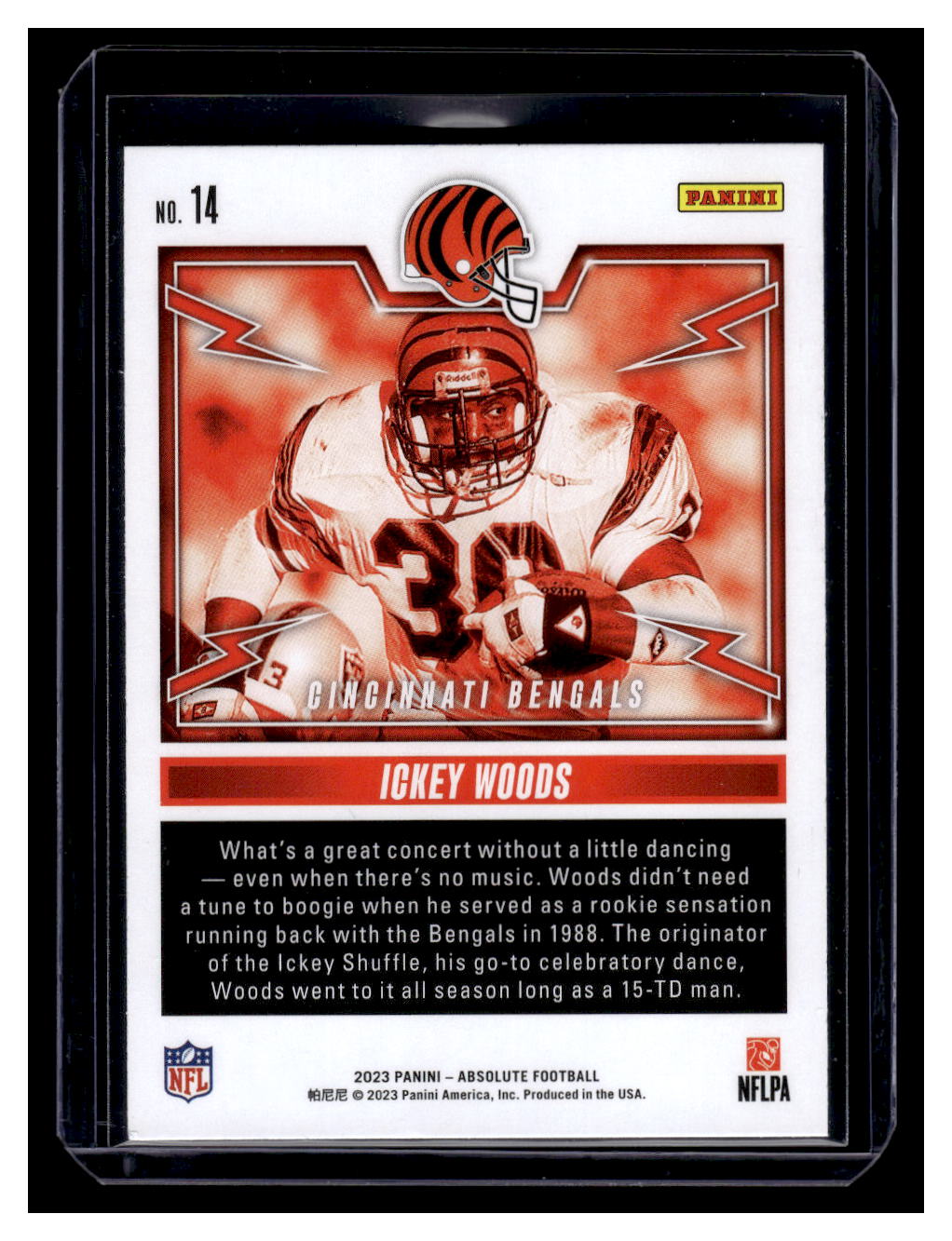 2023 Panini Absolute "Rock Out Insert" #14 Ickey Woods (Cincinnati Bengals)