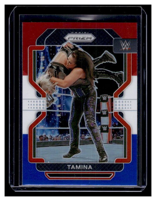 2022 Panini Prizm WWE Tamina Red White Blue Prizm Raw #156