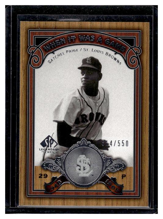 2006 SP Legendary Cuts "When it was a Game" #WG-SP Satchel Paige #'d /550