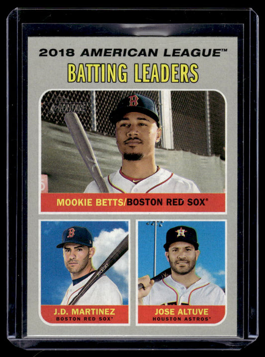 2019 Topps Heritage "2018 A.L. Batting Leaders" #62 Jose Altuve / Mookie Betts / J.D. Martinez