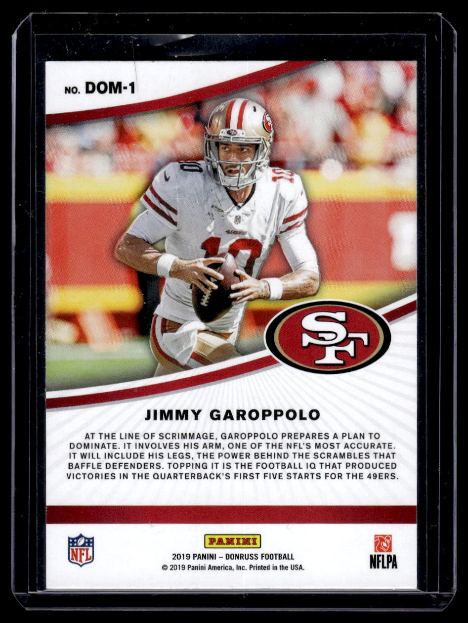 2019 Donruss Dominators #DOM-1 Jimmy Garoppolo (San Francisco 49ers)