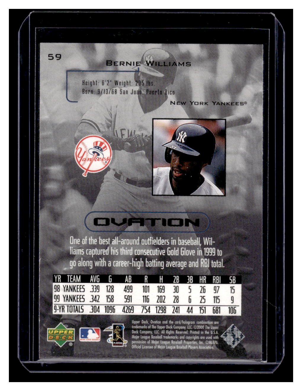 2000 Upper Deck Ovation #59 Bernie Williams ((New York Yankees)