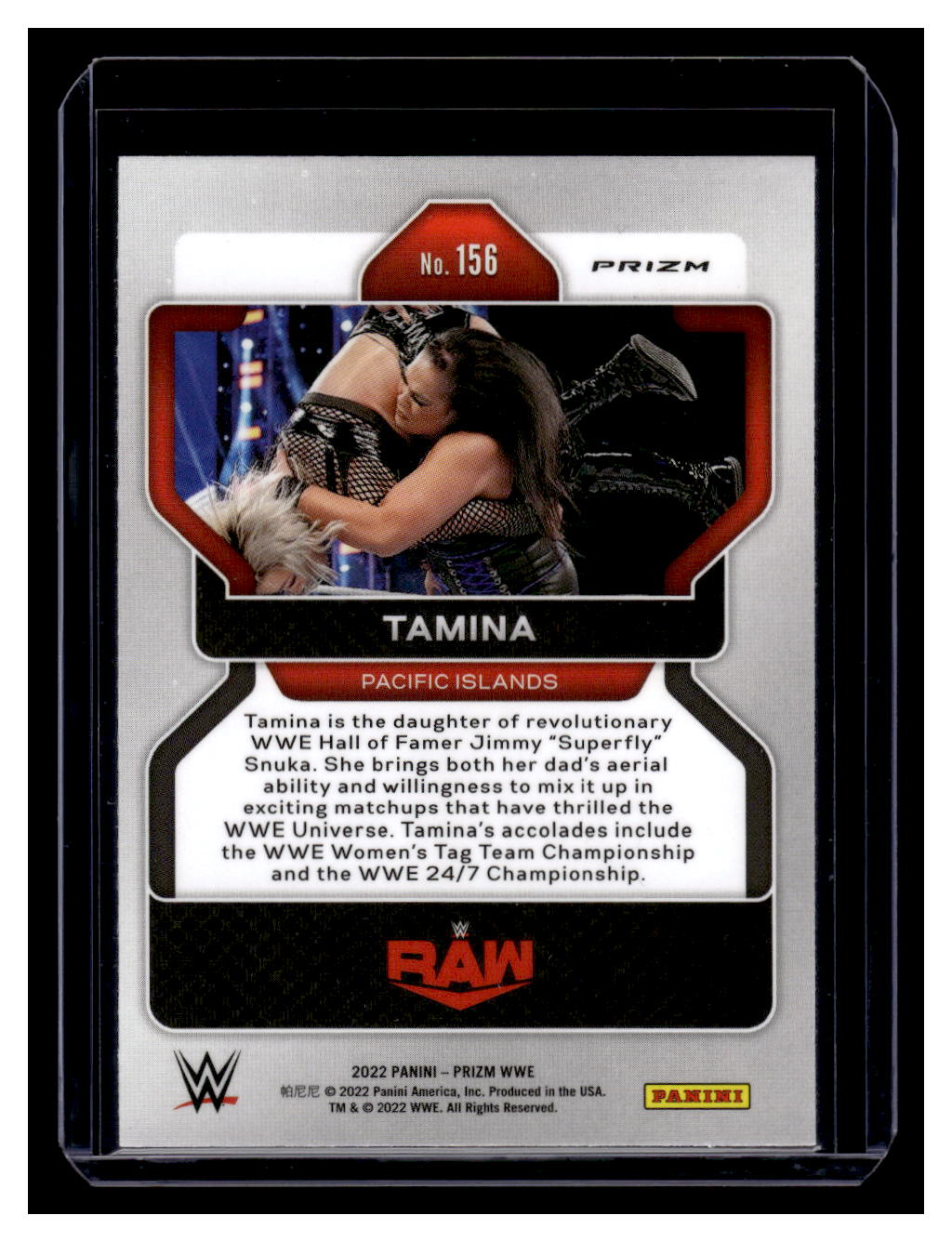 2022 Panini Prizm WWE Tamina Red White Blue Prizm Raw #156