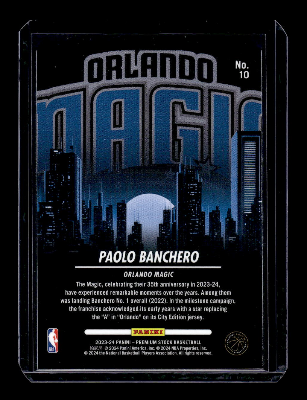 2023-24 Hoops Premium Stock City Edition #10 Paolo Banchero (Orlando Magic)