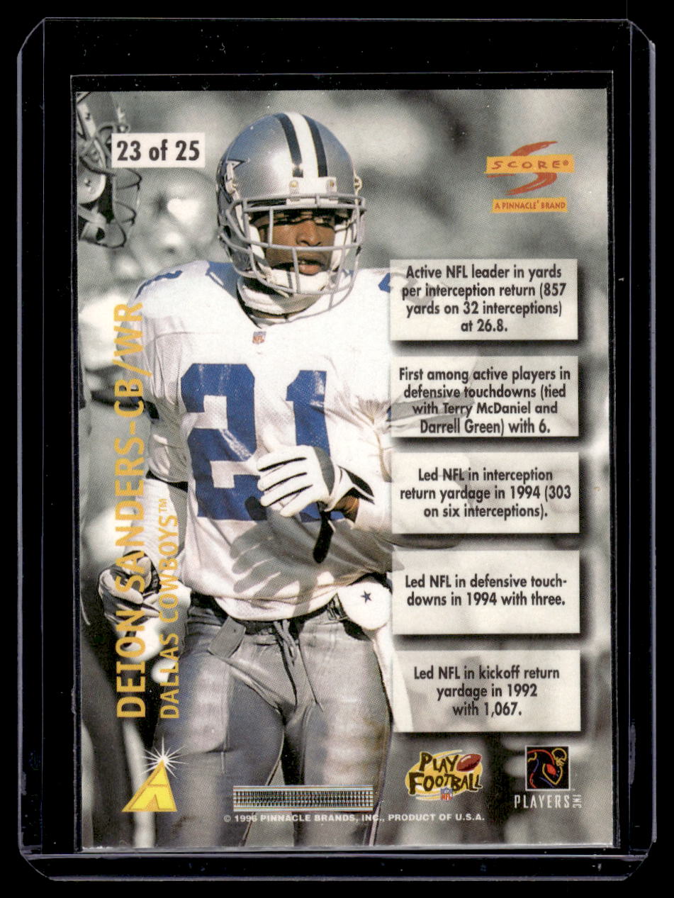 1996 Score "Numbers Game" #23 Deion Sanders (Detroit Lions)