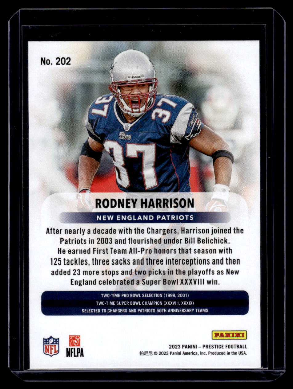 Panini Prestige "Extra Points" #202 Rodney Harrison (New England Patriots)