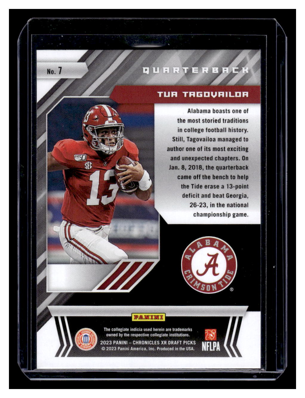 2023 Panini Chronicles Draft Picks XR #7 Tua Tagovailoa (Alabama)